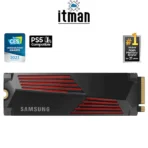 back of Samsung 990 Pro 4TB M.2 NVMe SSD with Heatsink