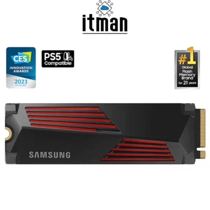 back of Samsung 990 Pro 4TB M.2 NVMe SSD with Heatsink