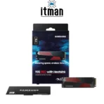 box of Samsung 990 Pro 1TB M.2 NVMe SSD with Heatsink