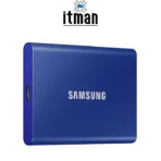 left port view Samsung Portable SSD T7 1TB Blue