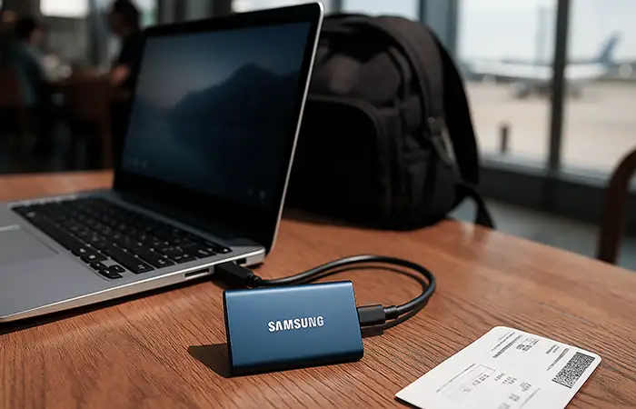 Samsung External SSD in travel everywhere