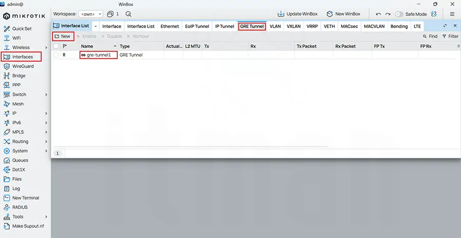 Configure GRE Tunnel on MikroTik Routers
