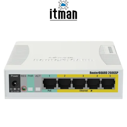 MikroTik RB260GSP 5-Port Gigabit Smart Switch