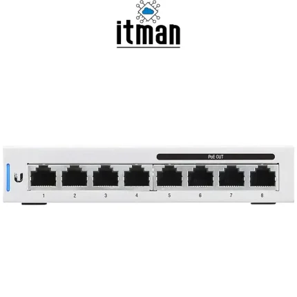 Ubiquiti US-8-60W UniFi PoE Switch ports view-1
