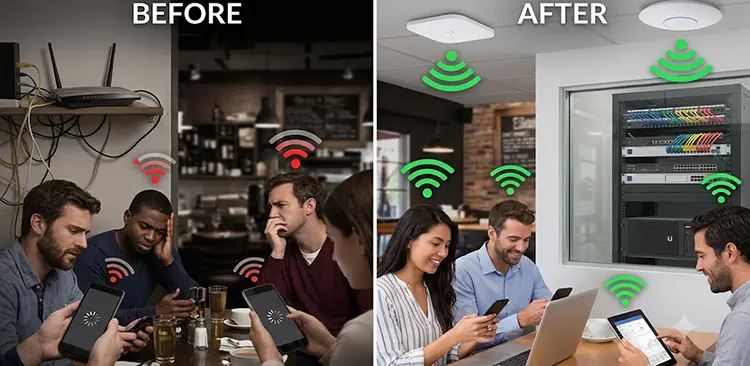 Before and After Restaurant WiFi Upgrade