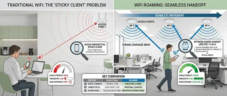 WiFi Roaming vs Traditional WiFi Networks