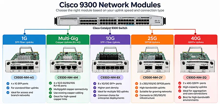 Cisco Catalyst 9300 Network Modules Comparison