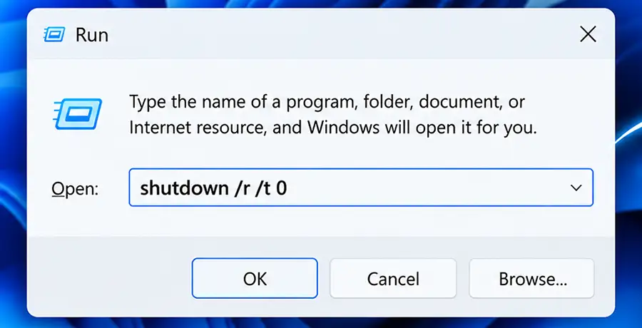Restart a Computer With the Run Command