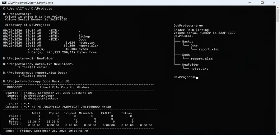 cmd tree – Display Folder Structure